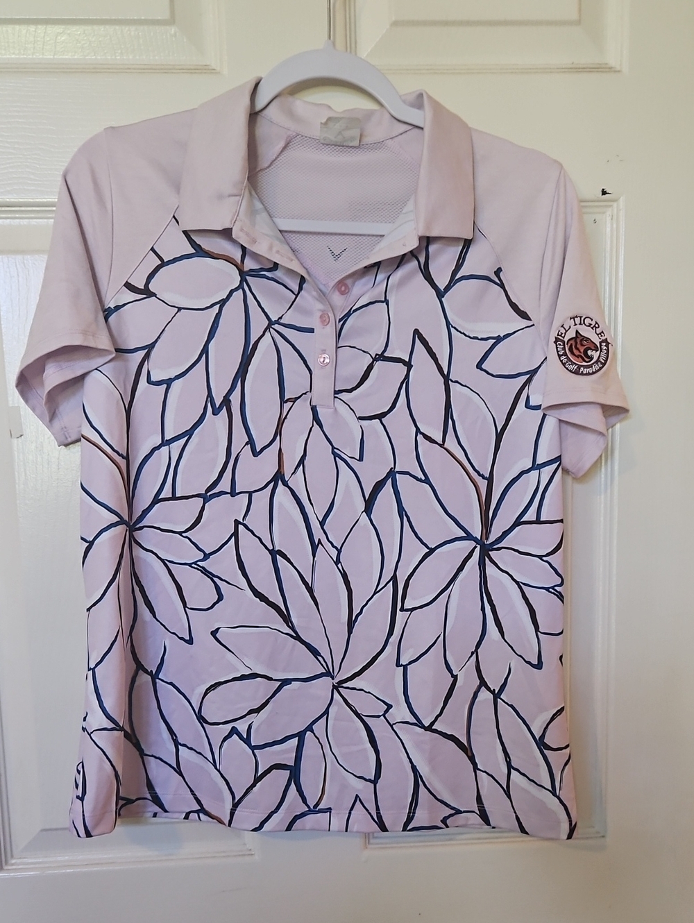 Callaway Light Pink Floral Golf Polo